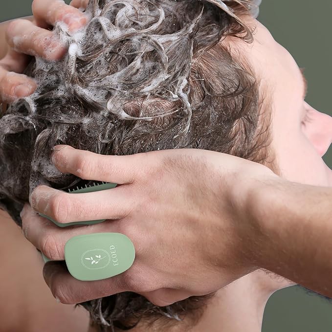 Scalp Massager Shampoo Brush,Scalp Scrubber for Dandruff Removal, Scalp Care Hair Brush Wet & Dry detangler for Men and Women.Suitable for Short Medium Hair(Green)-Velvo Beauty