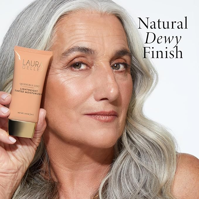LAURA GELLER NEW YORK Quench-n-Tint Hydrating Foundation - Light/Medium - Sheer to Light Buildable Coverage - Natural Glow Finish - Lightweight Formula with Hyaluronic Acid-Velvo Beauty