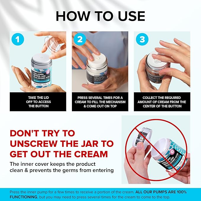 SimplyVital Collagen, Retinol & Hyaluronic Acid Cream - Anti-Aging Retinol Cream for Face, Neck & Décolleté - Made in USA - Daily Moisturizer Face Cream - 3.38 fl oz-Velvo Beauty