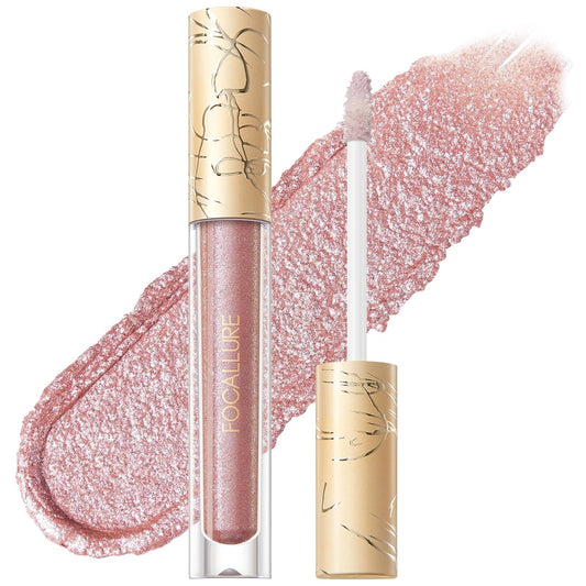 FOCALLURE Metallic Liquid Lipstick,Non Stick Cup Lip Gloss,High Impact Lip Color with Transfer-proof Wear,Long Lasting & Waterproof Lipstick Makeup for Women,Dying Star-Velvo Beauty
