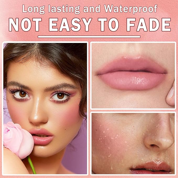 Cream Blush Stick with Sponge 3 in 1 Multi-Use Blush Makeup Stick Long Lasting Waterproof Natural Matte Cream Blush Stick for Cheeks, Lips and Eyes - Fairy Pink-Velvo Beauty