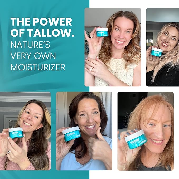 Original Tighten and Lift Cream Beef Tallow for Skin Women |Grass Fed Beef Tallow and Honey Balm for Face | Under Eye Firming Cream Tightening Lifting Sagging Skin Beef Tallow Moisturizer-Velvo Beauty