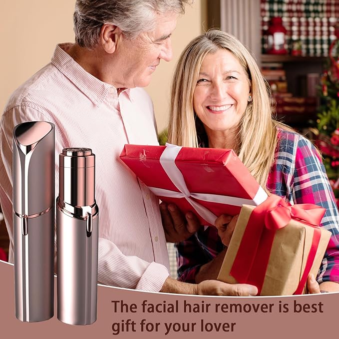 Women's Painless Hair Remover for Women, Battery Powered Facial Hair Shaver for Lips, Chin, Neck, and Cheek with 2 Replacement Heads and 1 Battery-Velvo Beauty