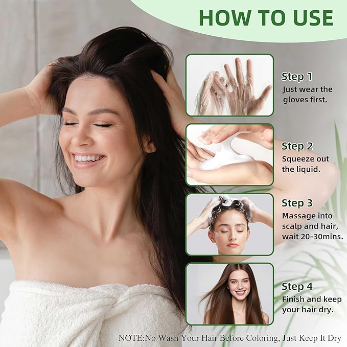 Hair Dye Shampoo 3 in 1 for Gray Hair Coverage, Argan nut Natural Shampoo Hair Dye for Women & Men/Ammonia-Free 500ml(Chestnut Brown)-Velvo Beauty