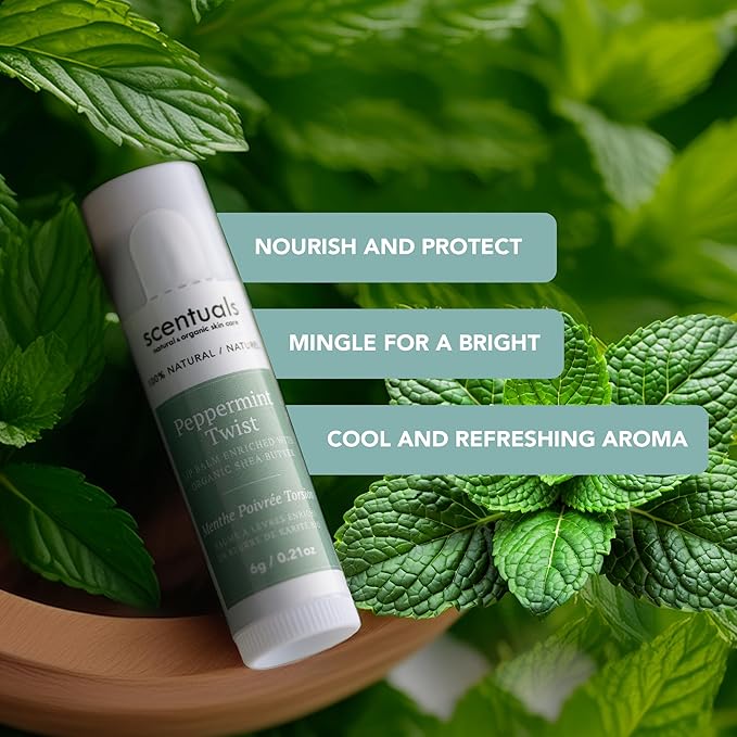 Lip Balm Peppermint Set of 3, Made with Shea Butter, Cocoa Butter, Avocado & Jojoba oil, Beeswax, Vitamin E and Essential oil, Moisturizing Lip Care, Cruelty Free Hydration, Natural (3 Pack)-Velvo Beauty