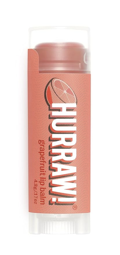 Hurraw! Grapefruit Lip Balm: Organic, Certified Vegan, Cruelty and Gluten Free. Non-GMO, 100% Natural Ingredients. Bee, Shea, Soy and Palm Free. Made in USA-Velvo Beauty