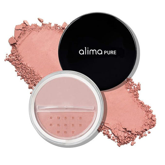 Alima Pure Loose Mineral Blush, Powder Blush Makeup, Cheek Tint Face Blushes with Satin Matte Finish, Pink Blush Makeup, Talc Free Blush, Natural Blush for cheeks Vegan Blush .15 oz/ 4.5 g-Velvo Beauty