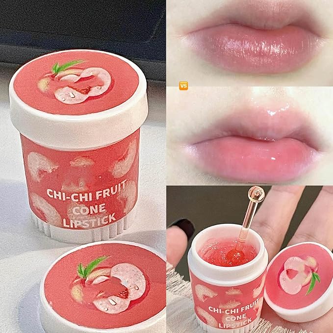 Lip Balm Cute, 3pcs Cute Ice Cream Shape Moisturizing Fragrance Wrinkle Removal Lip Care Cream for Chapped Lips Daily Use-Velvo Beauty