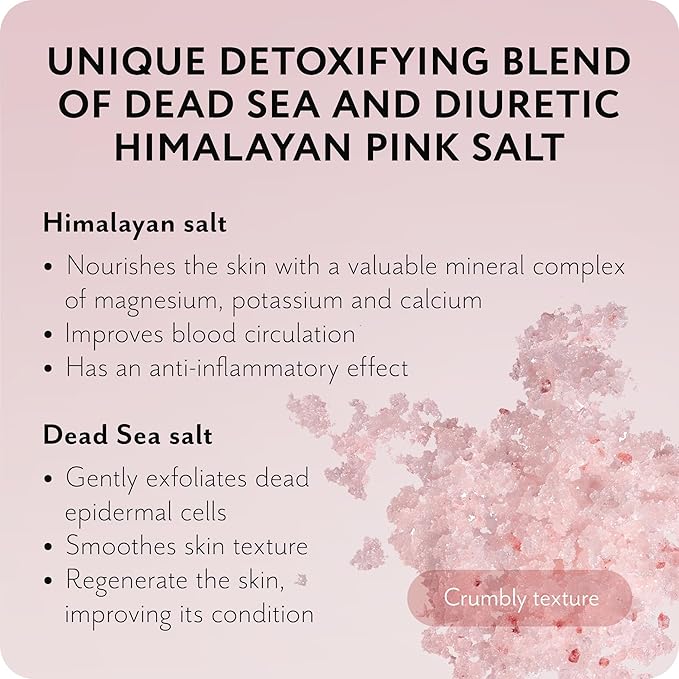 Detox Organic Body Scrub with Himalayan & Sea Salt - Anti Cellulite Nourishing Restores Cleanser Scrubs for Legs, Feet, Hands - Gifts for Women Men, Home Spa Care, Vegan (10.58 Oz, Grapefruit)-Velvo Beauty