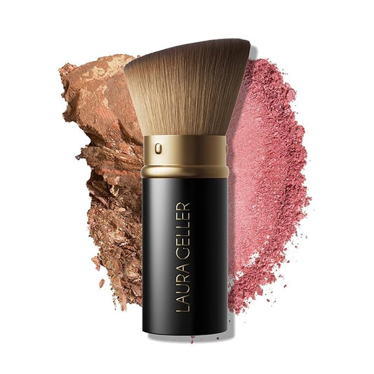 LAURA GELLER NEW YORK Retractable Black Kabuki Brush for Liquid, Cream and Powder Face Makeup With Aluminum Handle-Velvo Beauty