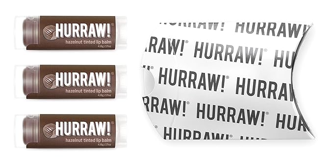 Hurraw! Hazelnut Tinted Lip Balm, 3 Pack: (Sheer Brown Tint) Organic, Certified Vegan, Cruelty and Gluten Free. Non-GMO, 100% Natural Ingredients. Bee, Shea, Soy and Palm Free. Made in USA-Velvo Beauty
