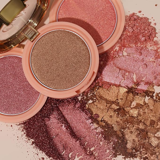 Oulac Shimmer Blush Makeup| 2 in 1 Powdery Blush & Highlighter| Pigmented&Blendable | Shape & Highlight Face| Vegan & Cruelty-Free| 4.8g F02 Love Potion-Velvo Beauty