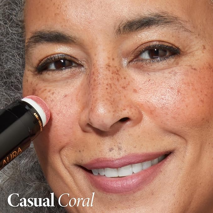 LAURA GELLER NEW YORK Serum Blush Tint, Lightweight Liquid Blush for Cheeks, Weightless Watercolor Sheer Finish, Casual Coral-Velvo Beauty