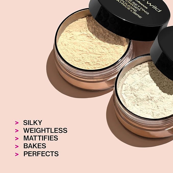 wet n wild Photo Focus Loose Baking Setting Powder, Highlighter Makeup, Fair to Medium & Tan Skin Tones, Translucent-Velvo Beauty