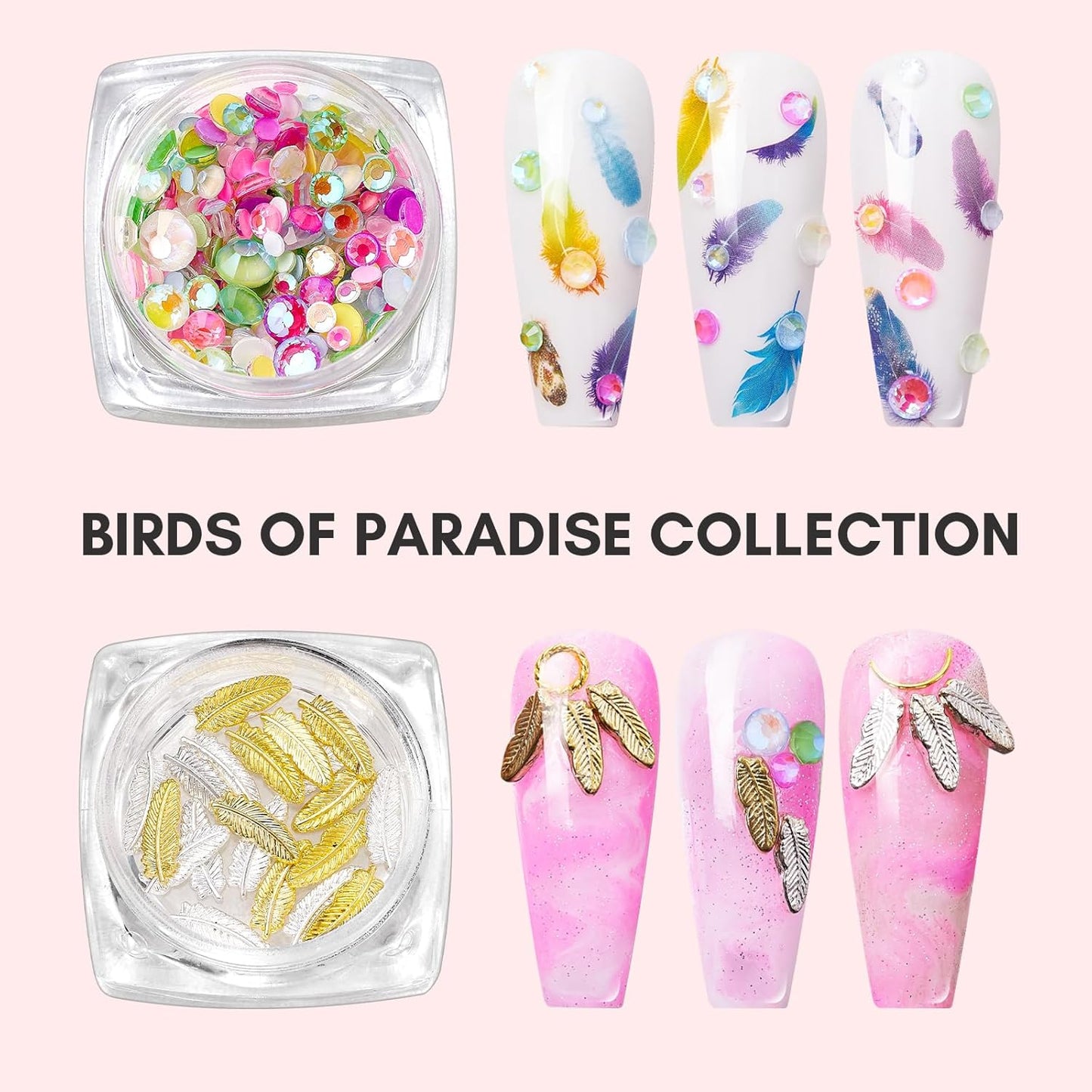 Makartt Nail Decorating Kit Including Designer Nail Stickers, Vivid and Vibrant Colorful Nails Rhinestones DIY Accessories for Nails Art and Salon-Velvo Beauty