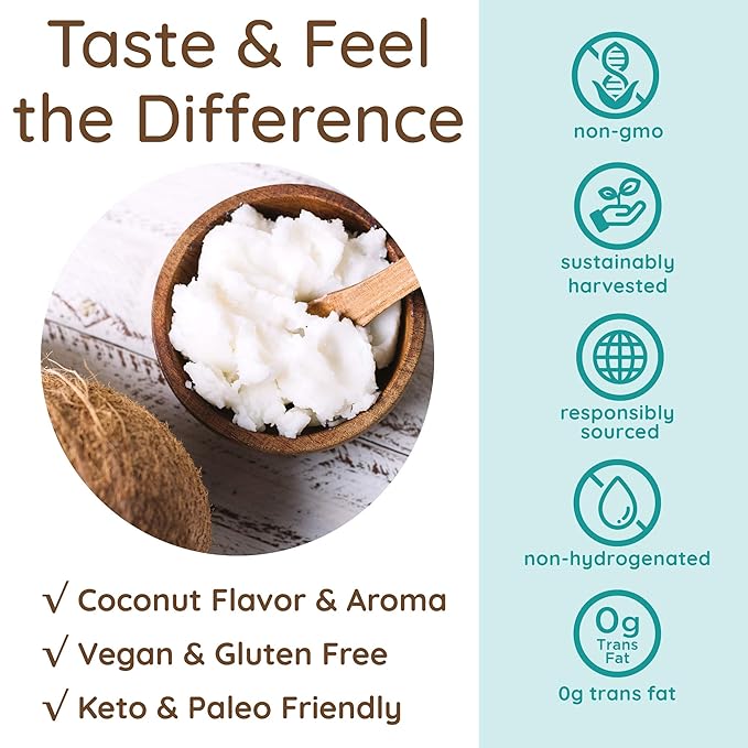 Simply as-is | Cold Pressed & Organic Virgin | Unrefined | Coconut Flavor for Cooking & Baking | Deep Moisturizer for Beauty Oil | 128 fl oz-Velvo Beauty