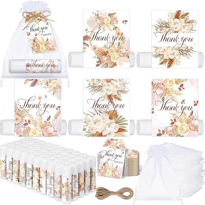 50 Set Employee Appreciation Gifts Bulk Baby Shower Favors Lip Balms Bulk Thank You Gifts Wedding Bridal Shower Bachelorette Gifts Prizes for Guests Women Teacher Coworker Nurse(BOHO)-Velvo Beauty