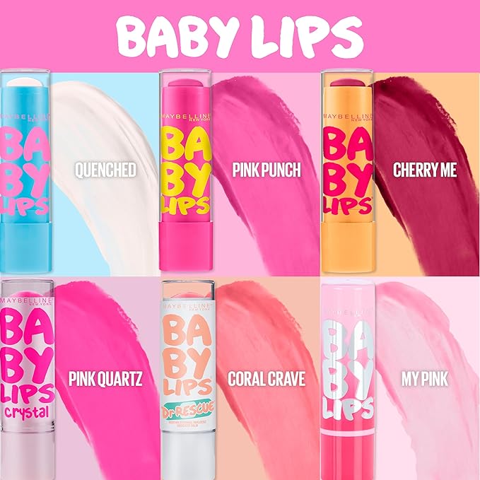 Maybelline New York Baby Lips Moisturizing Lip Balm 3-pack, Lip Care Essentials, 3 Shades-Velvo Beauty