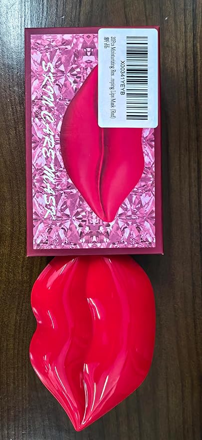 20Pcs Moisturizing Restores Moisture Lip Mask for Dry Lips and Lip Lines Overnight Lip Care, Gel Treatment Plumping Lips Mask (Red)-Velvo Beauty