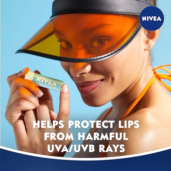 NIVEA Smoothness Lip Care SPF 15 Carded, 1 Count, Pack of 6-Velvo Beauty