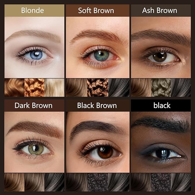 Eyebrow Pen, Soleira Waterproof Eyebrow Pencil with 4 Tip Microblading Eyebrow Pen and Dual-ended Eyebrow Brush, for Natural-Looking Brows, Long-Lasting, Ash Brown-Velvo Beauty