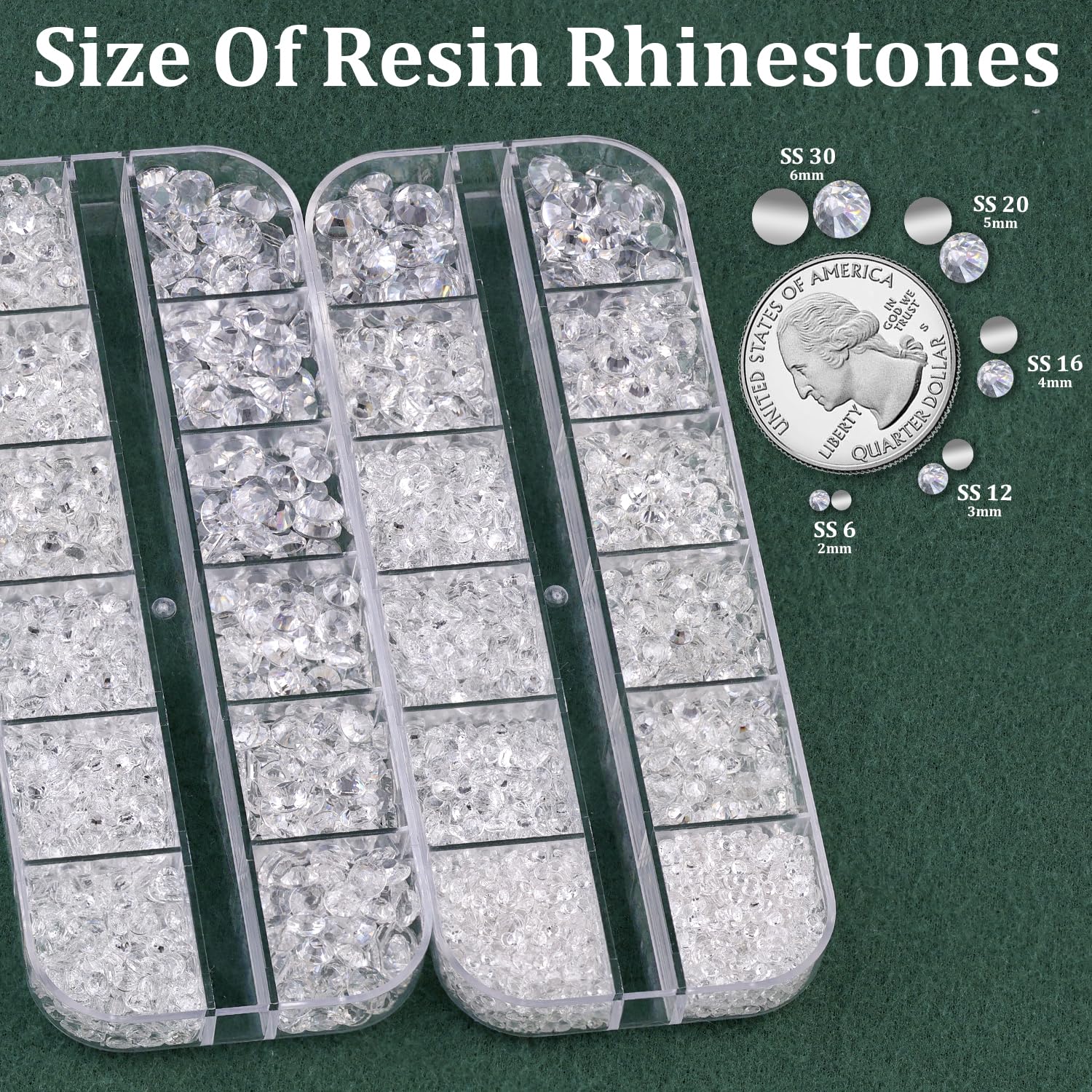 Resin Rhinestones for Crafting with B7000 Jewelry Glue, 2 Boxes Transparent Flatback Crystals with 3Pcs 10ml Glue for Bedazzling Crafts DIY Nail Art Makeup, Gems for Clothing Shoes-Velvo Beauty