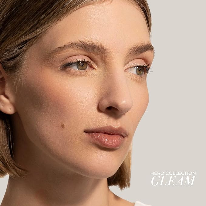 FITGLOW Beauty Lip Colour Serum | Hydrating Lip Gloss | Plumping Anti-Aging Lip Treatment | Natural Shine with Pomegranate Sterols & Collagen | Buildable Color for Dry Chapped Lips | Gleam - 10g-Velvo Beauty