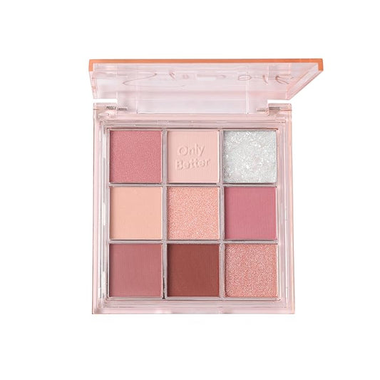 Pink Eyeshadow Palette - 9 Shades, Metallic & Shimmers, Long Lasting, Sweatproof & Waterproof-Velvo Beauty