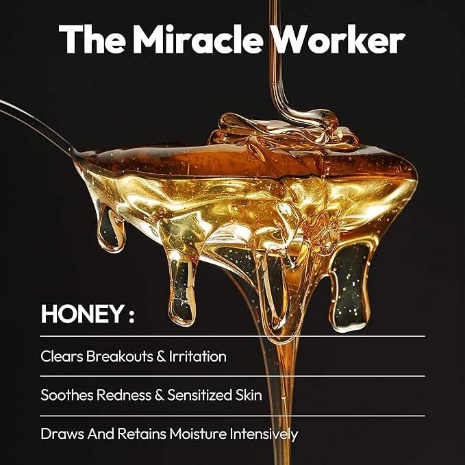 LAPCOS Honey Sheet Mask, Daily Face Mask with Hyaluronic Acid and Antioxidants to Hydrate and Tighten Dry Skin, Korean Beauty Favorite, 5-Pack-Velvo Beauty