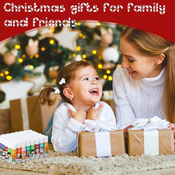 Dunzy 100 Pack Hello Fall Thanksgiving Party Gifts Bulk Lip Balms Favors Employee Appreciation Gifts Thank You Gifts Team Inspirational Gifts for Women Men Coworkers Satff Teachers(Santa)-Velvo Beauty