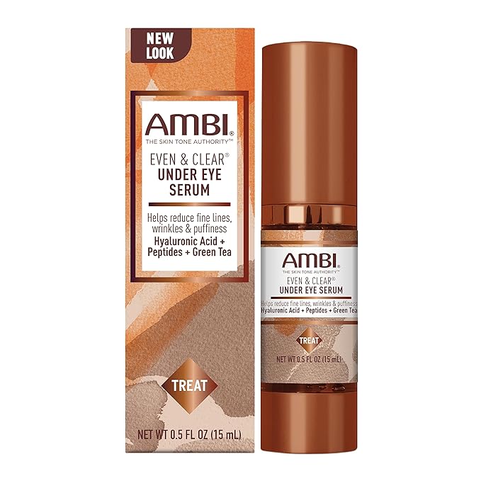 Ambi Even & Clear Under Eye Serum Anti Aging Formula with Peptides and Hyaluronic Acid to Reduce Fine Lines and Wrinkles, with Cocoa Butter Cleansing Bar-Velvo Beauty