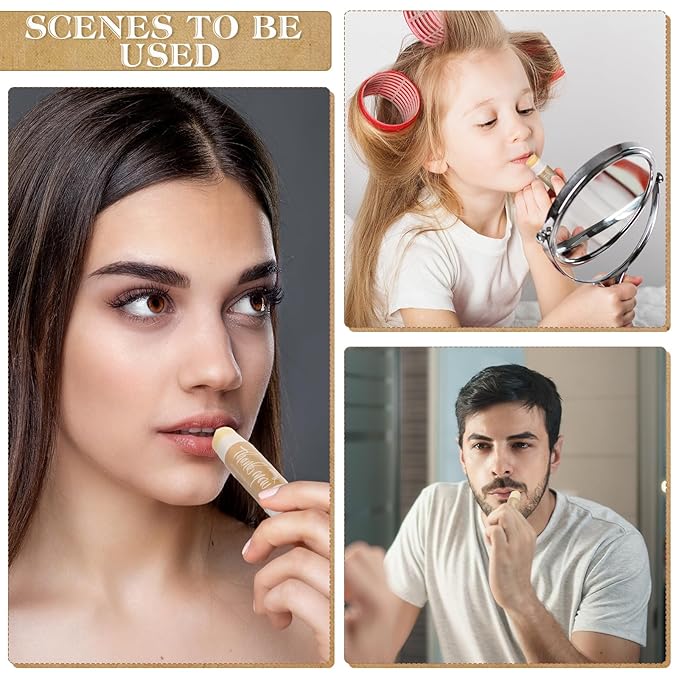 100 Set Thank You Lip Balm Bulk Small Natural Moisturizing Mini Lip Balm with Organza Bag and Card for Baby Wedding Bridal Shower Thank You Favors Bridesmaid Gifts Women Guests-Velvo Beauty