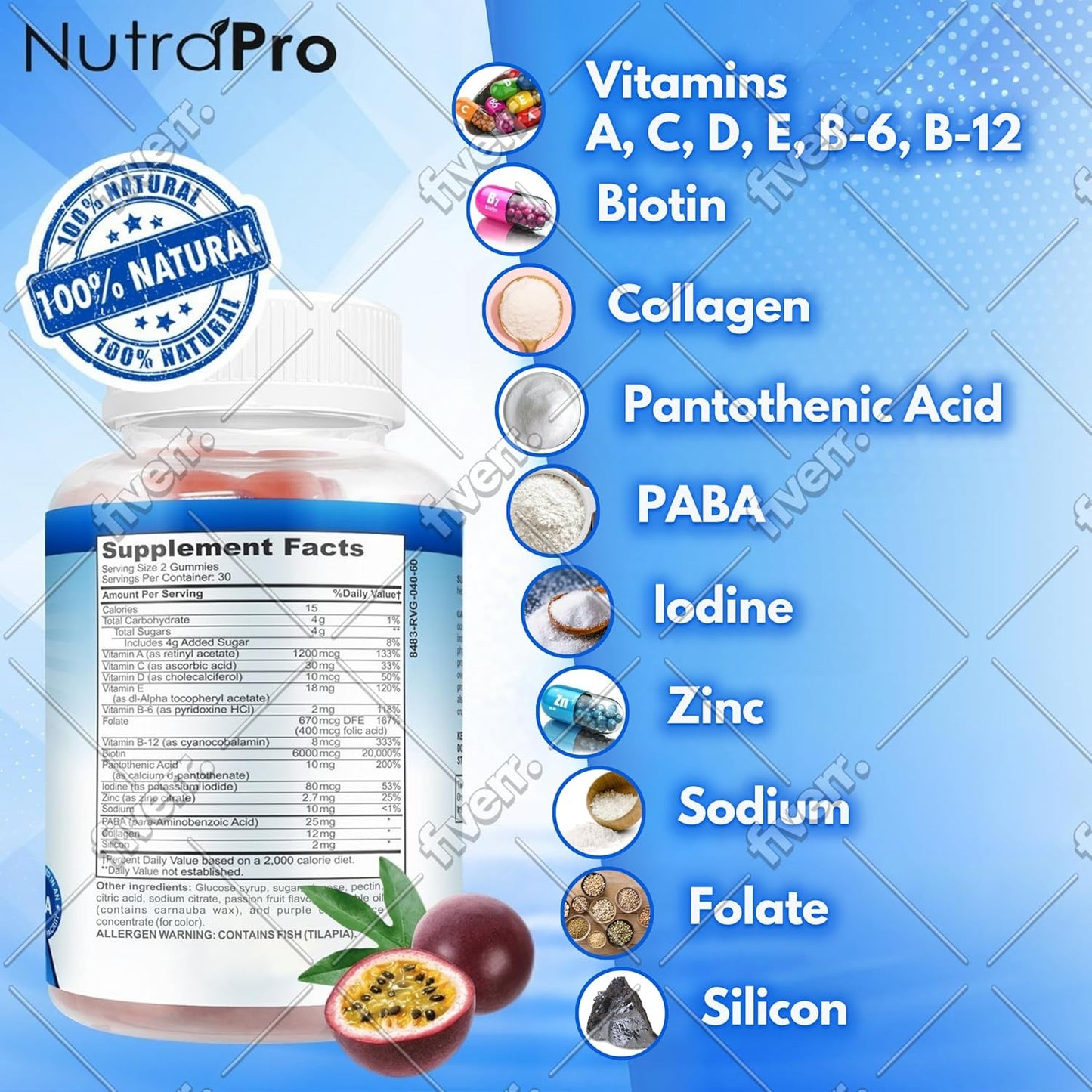 NutraPro Nail Growth Vitamins for Stronger Nail - No More Chipped Nails.Nail Strengthener and Growth Supplement Gummies – Grow Strong Long Nails with Biotin and Collagen Gummies.-Velvo Beauty