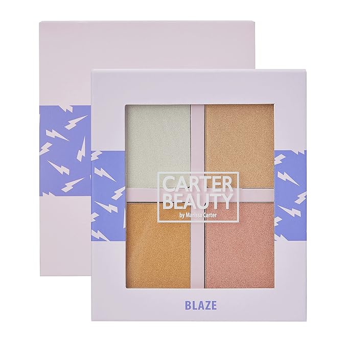 Carter Beauty Mini Highlighter Palette | Long Lasting Makeup | Shimmer & Matte Shades (Blaze)-Velvo Beauty