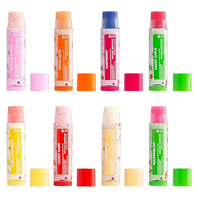 Lip Smacker Holiday Original & Best - 8 Moisturizing Lip Balms, Hydrating & Protecting, Fun Assortment - Vegan - Holiday Original & Best-Velvo Beauty