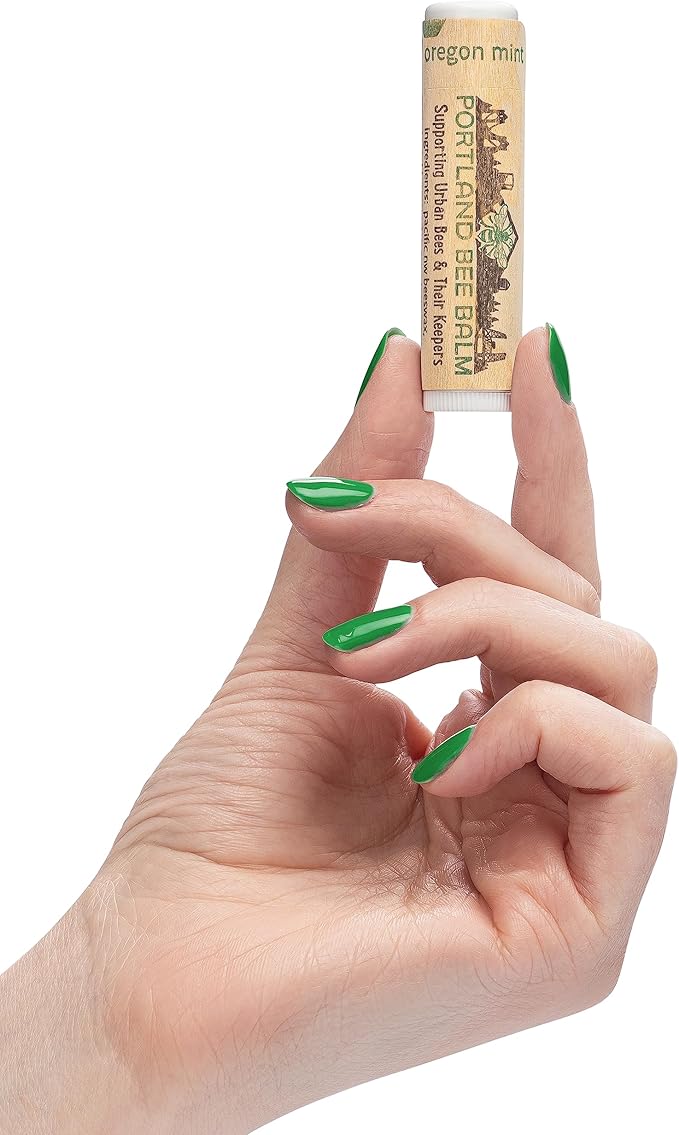 Portland Bee Balm All Natural Handmade Beeswax Based Lip Balm, Oregon Mint Bulk 1 Count-Velvo Beauty