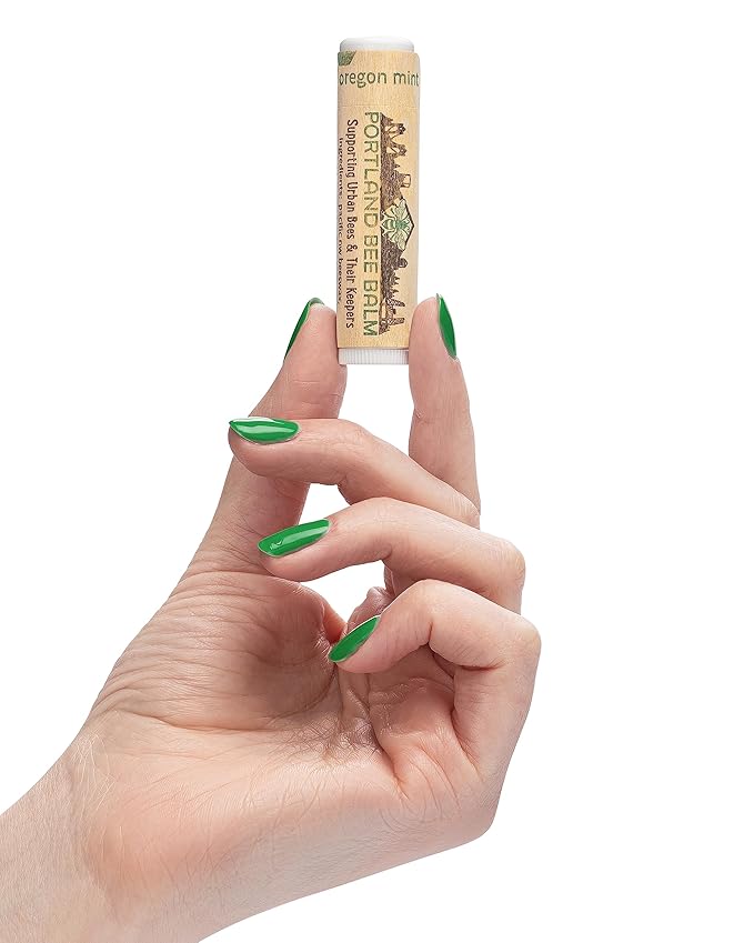 Portland Bee Balm All Natural Handmade Beeswax Based Lip Balm, Oregon Mint 1 Count-Velvo Beauty