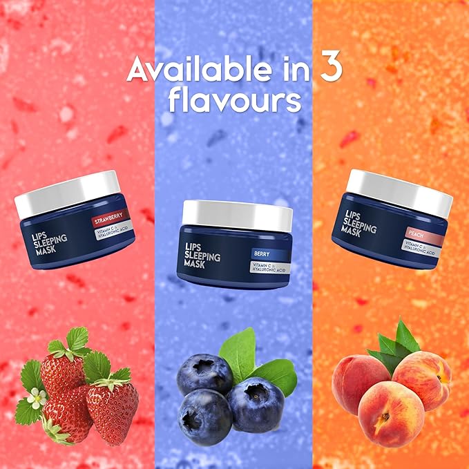 Lip Mask Overnight with Hyaluronic Acid & Collagen, Lip Sleeping Mask for Dry Cracked Lips, Moisturizing, Hydrating, Exfoliating Night Treatment for Lip Care (Peach)-Velvo Beauty