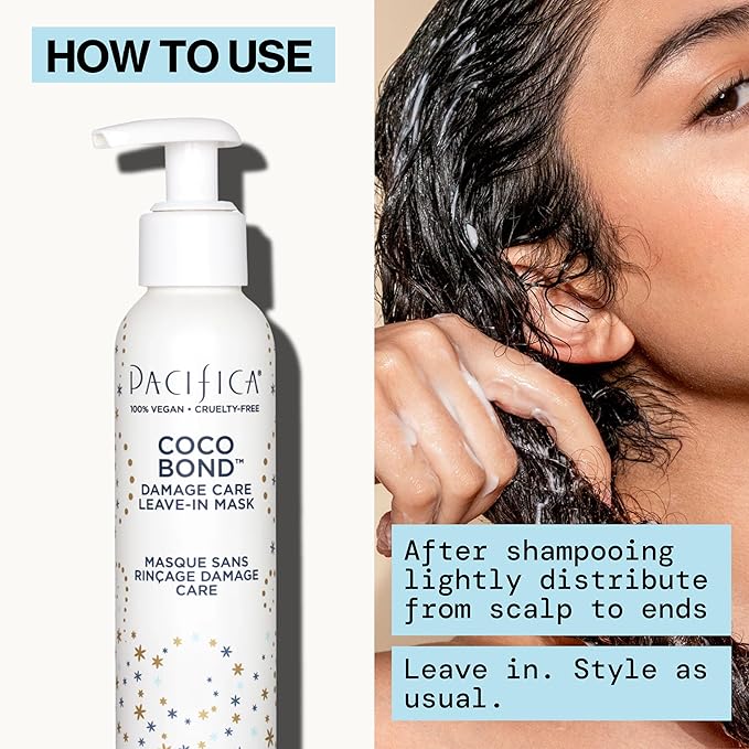 PACIFICA Beauty, Coco Bond Damage Care Leave-In Repair Mask Treatment, Dry & Damaged Hair from Bleach, Color, Chemical Services, Chlorine, & Heat, Coconut, Vegan-Velvo Beauty