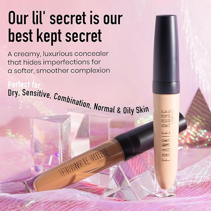 Frankie Rose Cosmetics Our Lil’ Secret Concealer – Sweat-Proof & Matte Under Eye Concealer, Long Lasting Concealer Full Coverage For Fine Lines, Dark Circles & Hide Imperfections - Angelic-Velvo Beauty