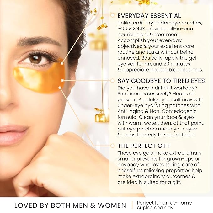 Eye Mask Under Eye Patches for Puffy Eyes & Dark Circles 20 Pairs Eye Gels Pads Reduce Wrinkles Treatments - Eye Bags Refresh Your Skin-Velvo Beauty