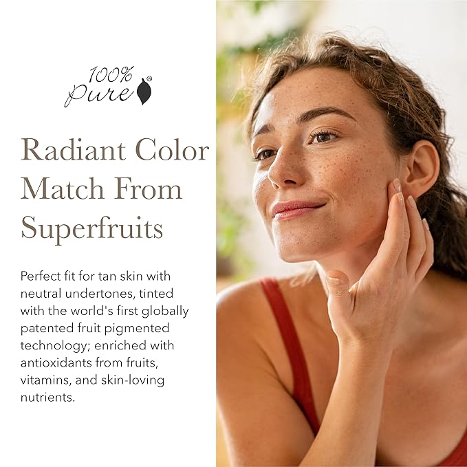 100% PURE Fruit Pigmented Healthy Foundation, Alpine Rose, Liquid Foundation Makeup, Anti-aging, Full Coverage, Matte Finish - 1 Fl Oz-Velvo Beauty