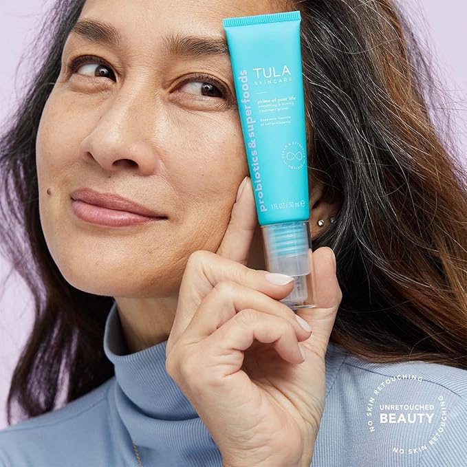 TULA Skin Care Prime of Your Life Smoothing & Firming Treatment Primer - Skincare-first treatment primer that delivers a plumped up, radiant soft focus finish, 1 fl. oz.-Velvo Beauty