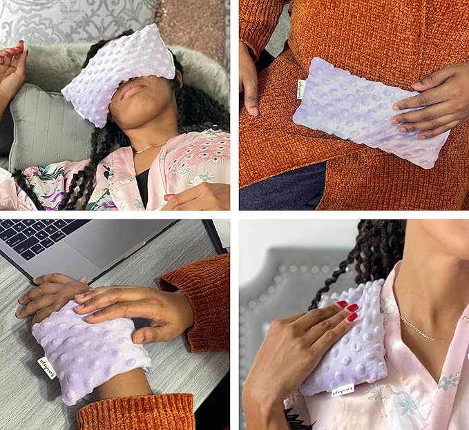 Lavender Eye Pillow Gifts for Women- Heated Eye Mask for Dry Eyes- Hot Eye Compress- Weighted Eye Mask for Sleeping, Yoga, Relaxation - Birthday Gifts for Mom-Velvo Beauty