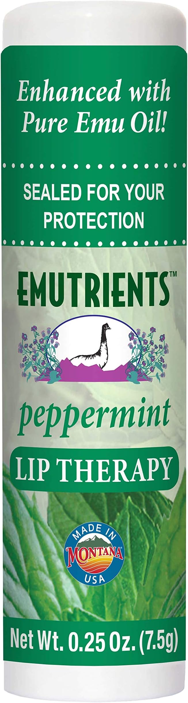 Montana Emu Ranch Natural Lip Balm 0.25 Ounce - Peppermint - Long Lasting Lip Therapy with Emu Oil-Velvo Beauty