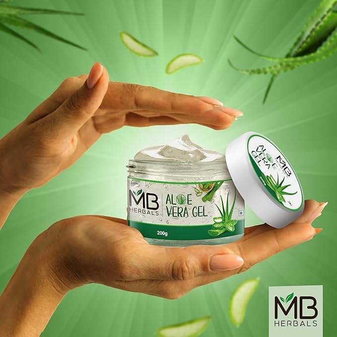 MB Herbals Aloe Vera Gel 7 oz (200 Gram) | Pure Aloe Vera Gel - No added Fragrance | For Moisturizing Skin and Scalp | Skin and Hair Care-Velvo Beauty