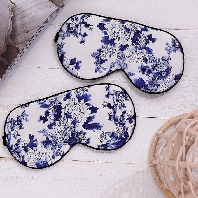 Feel 100% Pure Silk Eye Mask Sleep Eye Mask Eye Cover Eyeshade Sleeping Eye Mask Floral Colors (#39)-Velvo Beauty