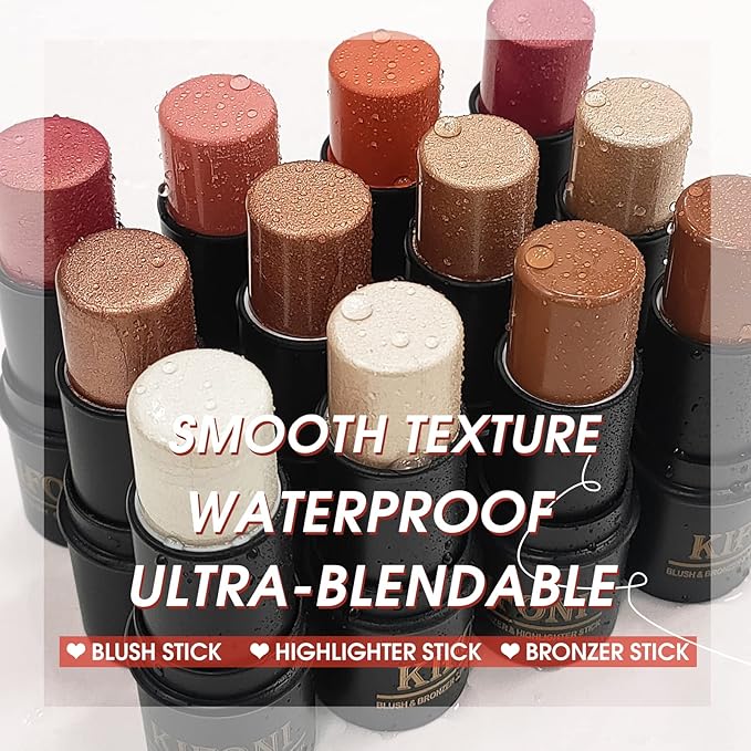 2 Pcs Cream Blush Stick Makeup Kit, Natural Shimmer & Matte Stick Blush Wand for Cheeks, Lightweight Blendable Silky Cream Blush Makeup -Matte Blush (#02 Soft Pink #03 Coral Orange)-Velvo Beauty