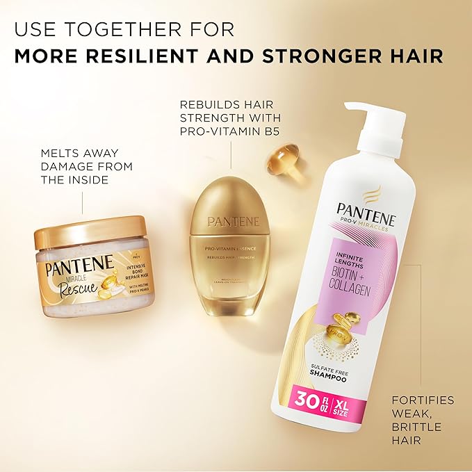Pantene Miracle Rescue Hair Mask, Intensive Bond Repair with Melting Pro-V Pearls, Melts Away Damage, Builds Bonds, Strengthens Against Damage, Deep Conditioning for Dry Damaged Hair, 10.1 fl oz-Velvo Beauty