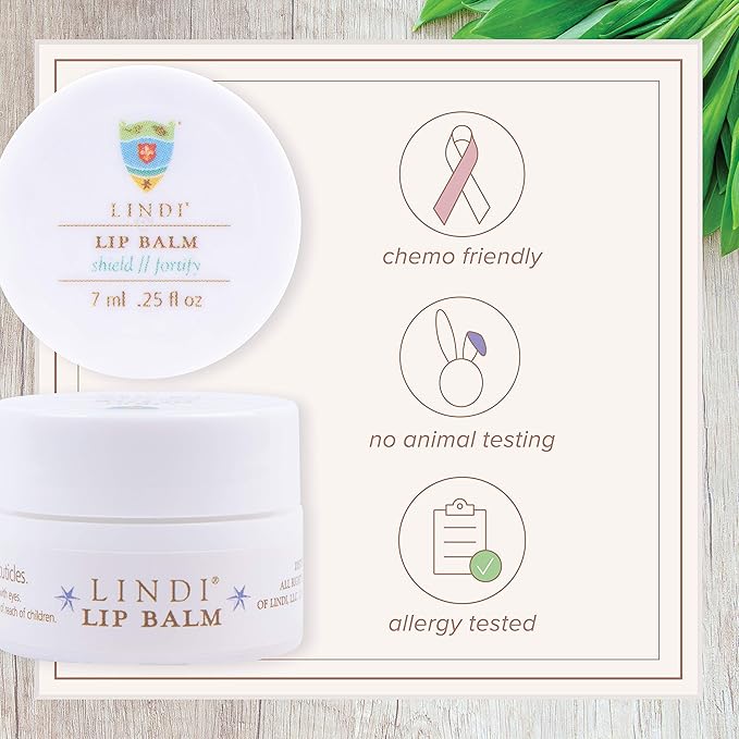 LINDI SKIN Lip Balm - Gentle, Non-Irritating, Vitamin E Formula That Hydrates and Soothes Dry, Chapped Lips - Soother for Nails & Cuticles - Allergy Tested Lip Balm for Cancer Patients (0.25 fl oz)-Velvo Beauty